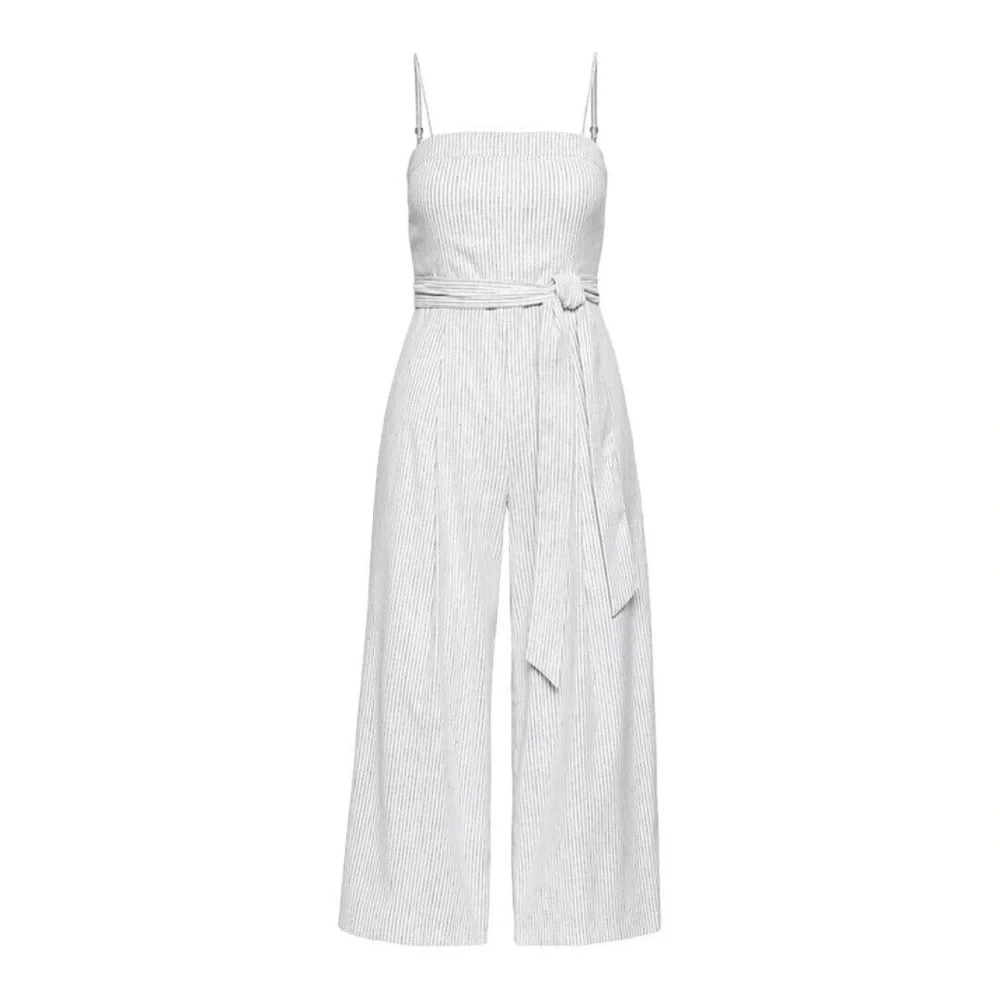 Banana Republic Linen Blend Stripe Jumpsuit